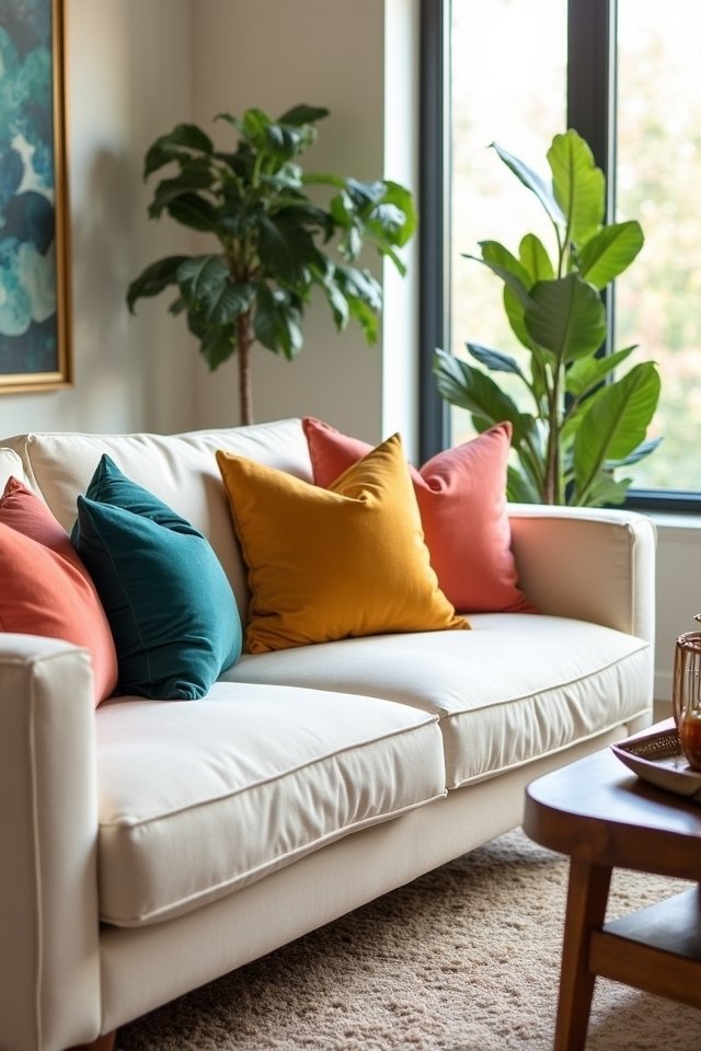 vibrant throw pillows transform