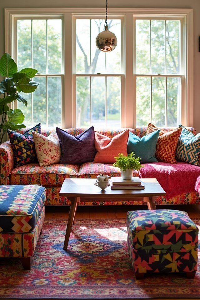 vibrant throw pillows transform