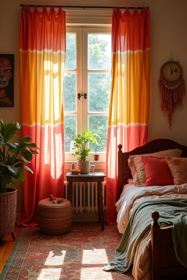 vibrant tie dye bedroom decor