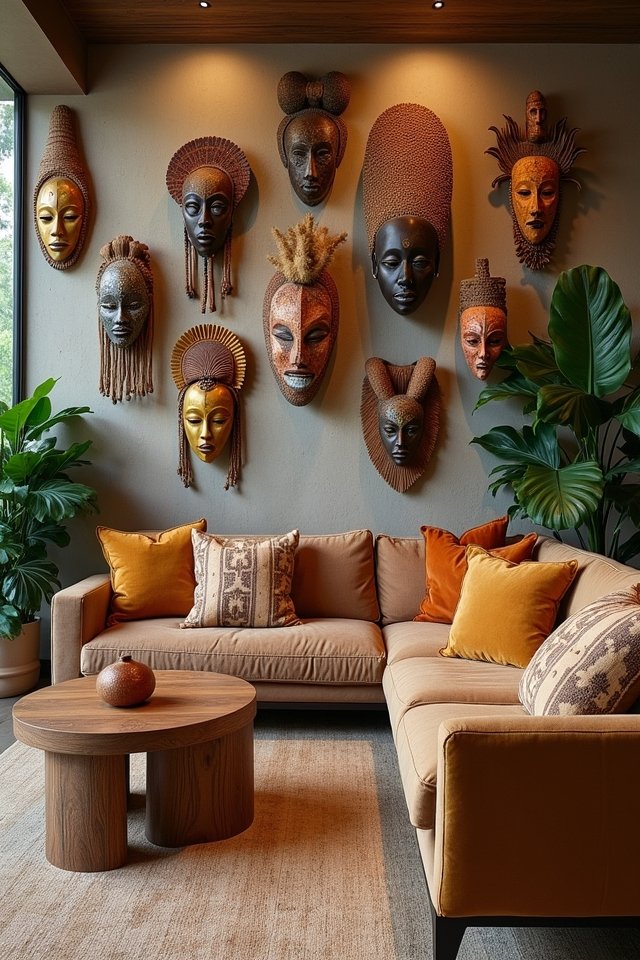 vibrant traditional mask display
