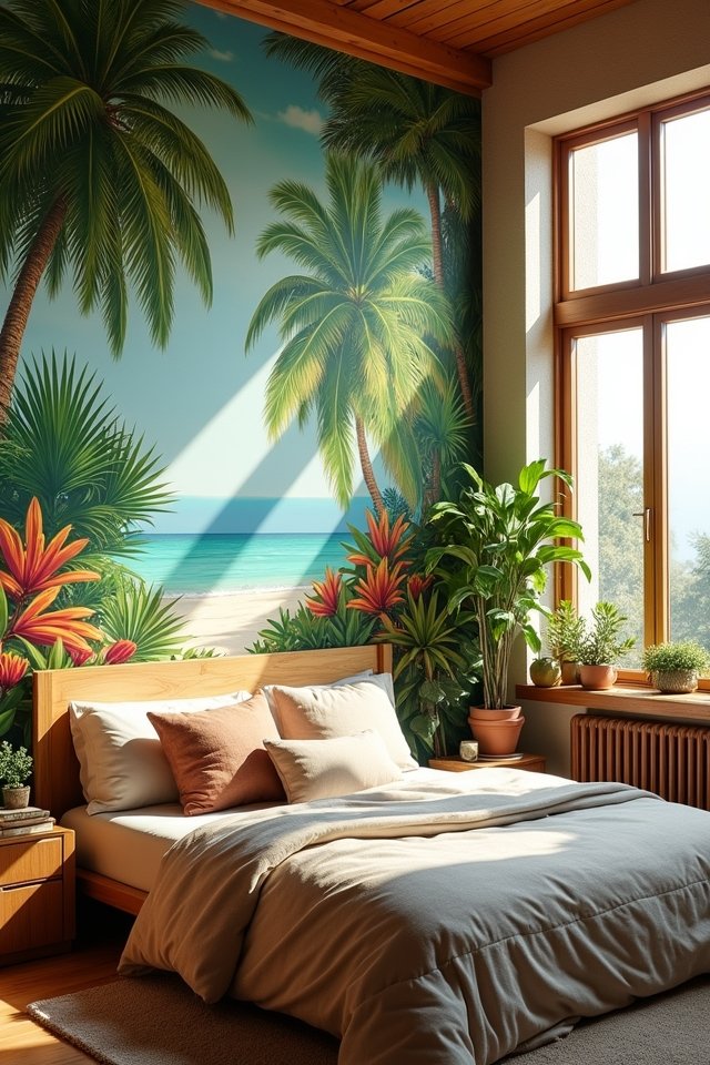 vibrant tropical bedroom escape