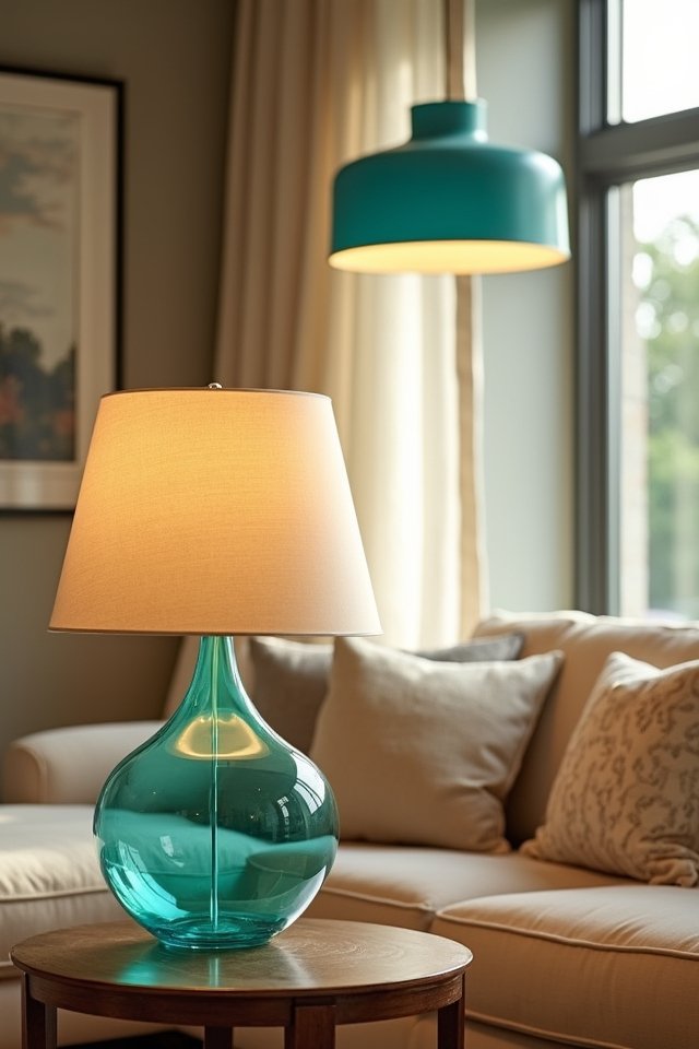 vibrant turquoise lighting ideas