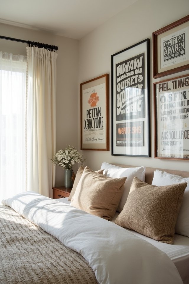 vibrant typography bedroom decor
