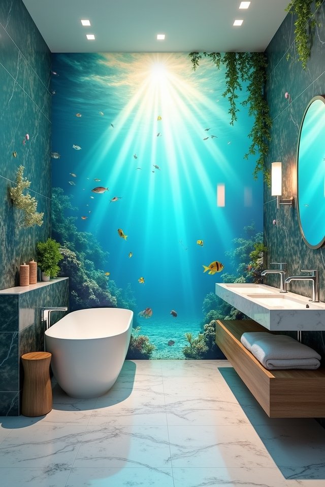 vibrant underwater mural escape