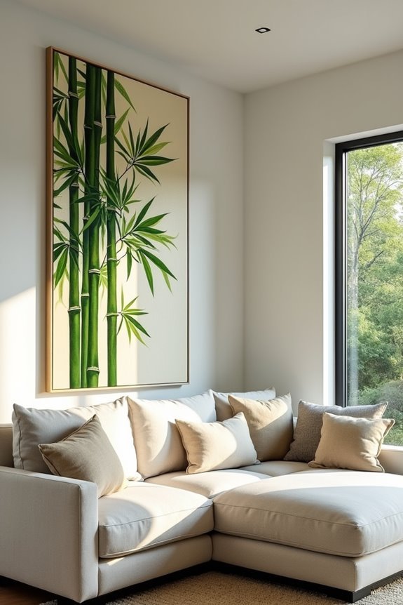 vibrant unique bamboo wall art