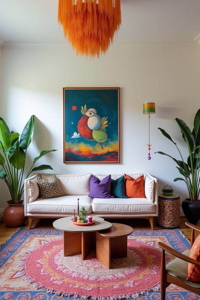 vibrant unique living room accents