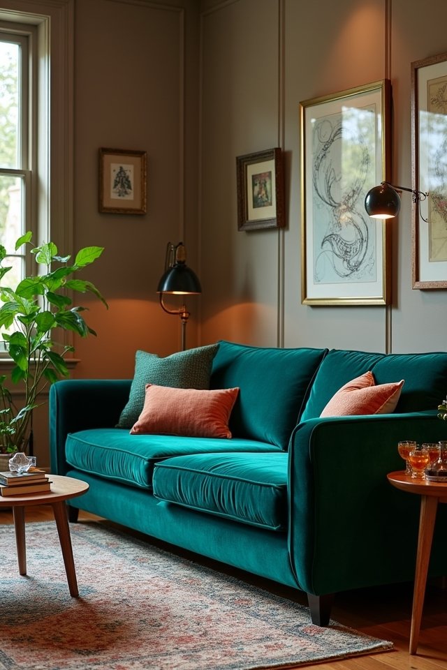 vibrant velvet corner couch