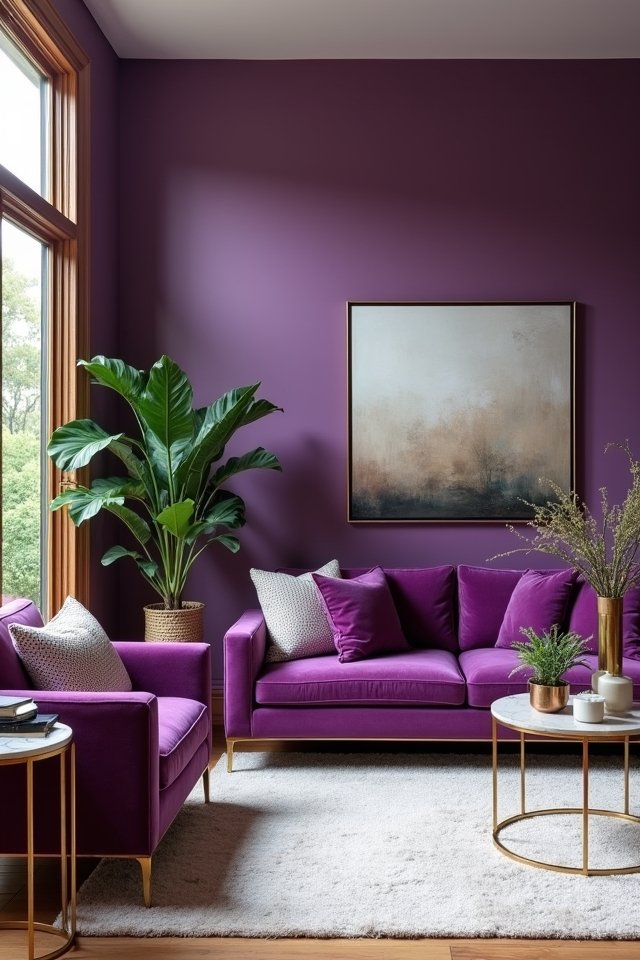 vibrant violet wall transformation