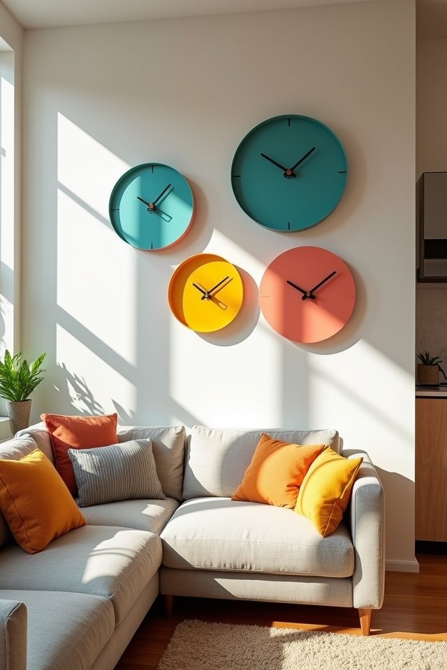 vibrant wall clock designs