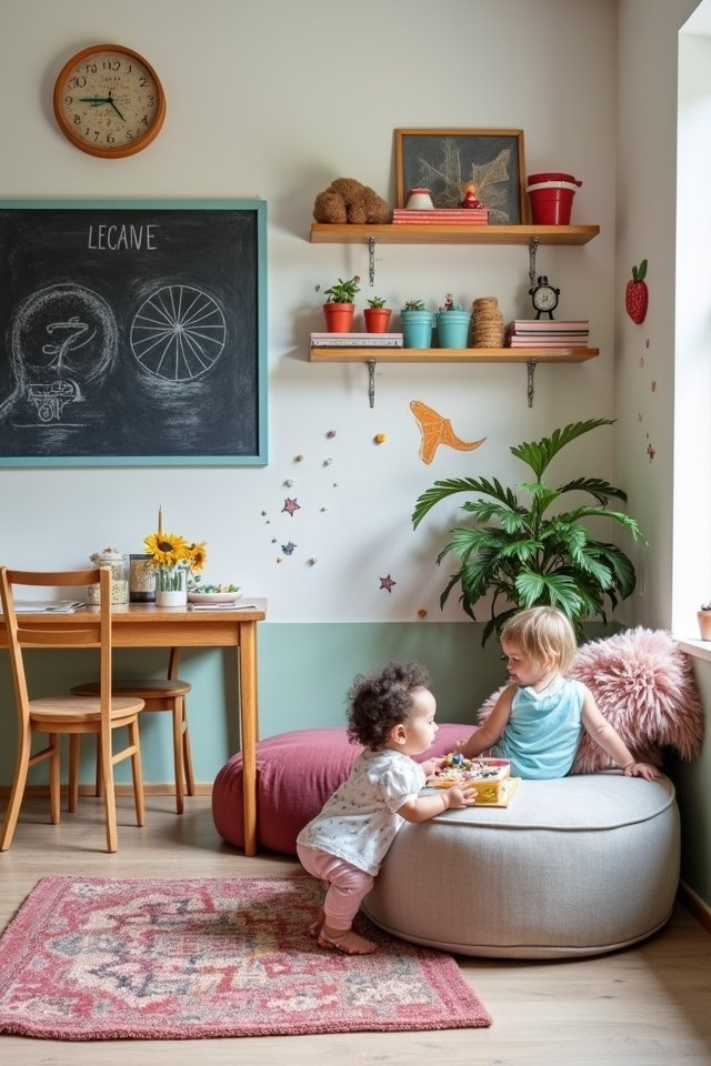 vibrant wall mounted play elements