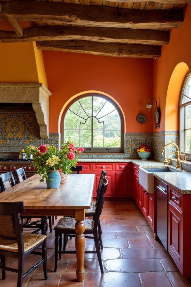 vibrant warm kitchen colors