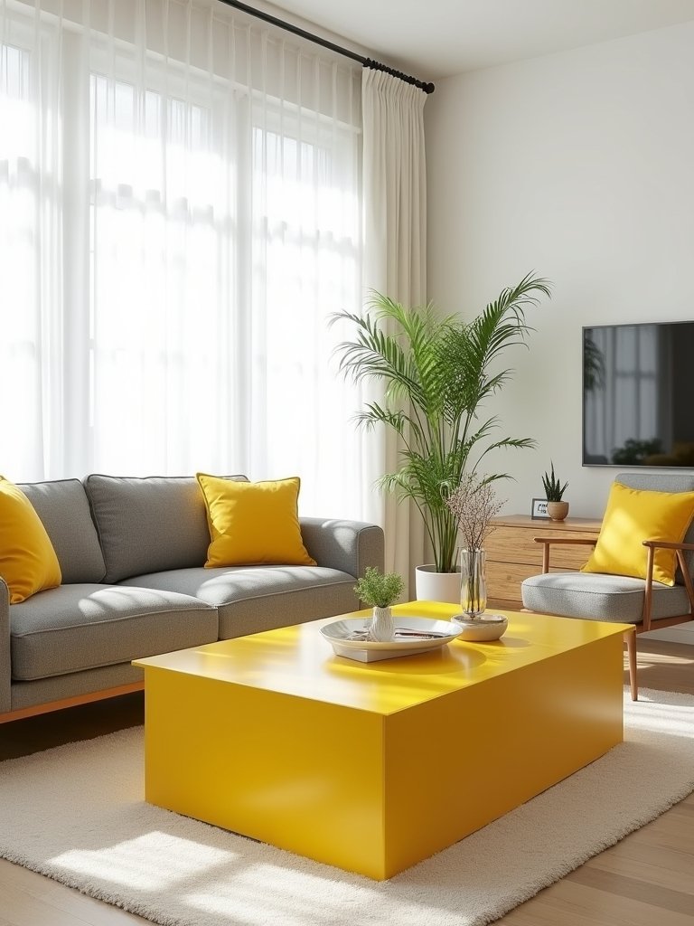 vibrant yellow coffee table