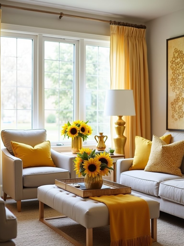 vibrant yellow decor accents