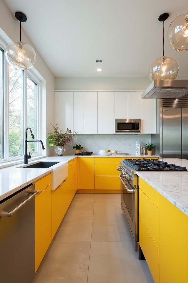 vibrant yellow fresh white