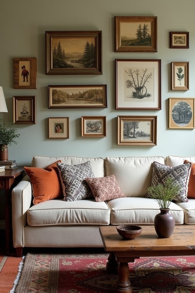 vintage art gallery wall