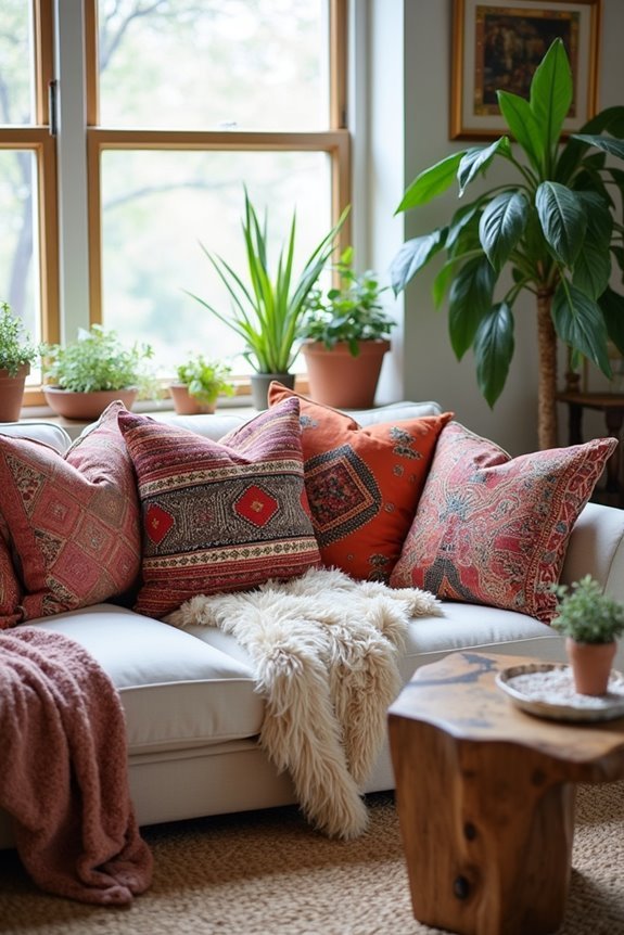 vintage bohemian throw pillows