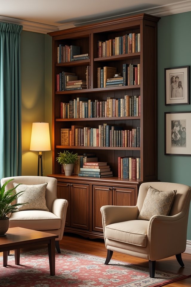 vintage bookshelf storytelling canvas
