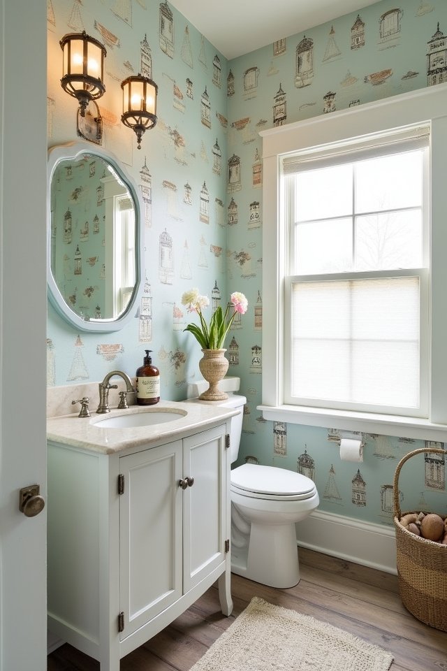 vintage coastal bathroom decor