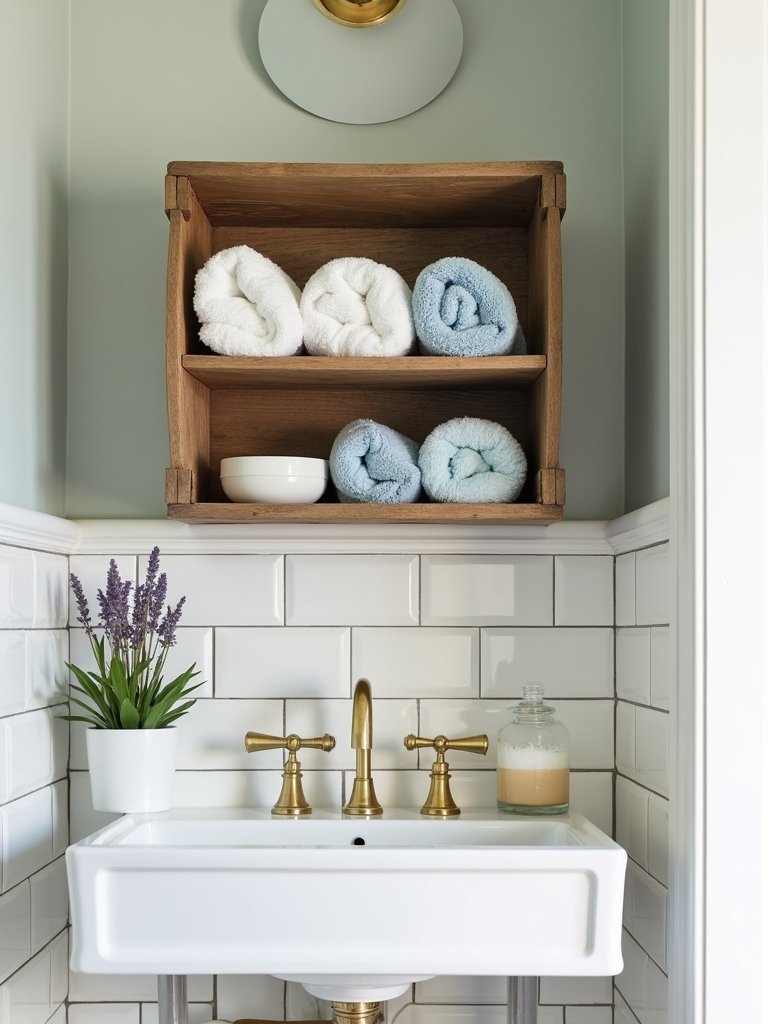 vintage crates for bathrooms