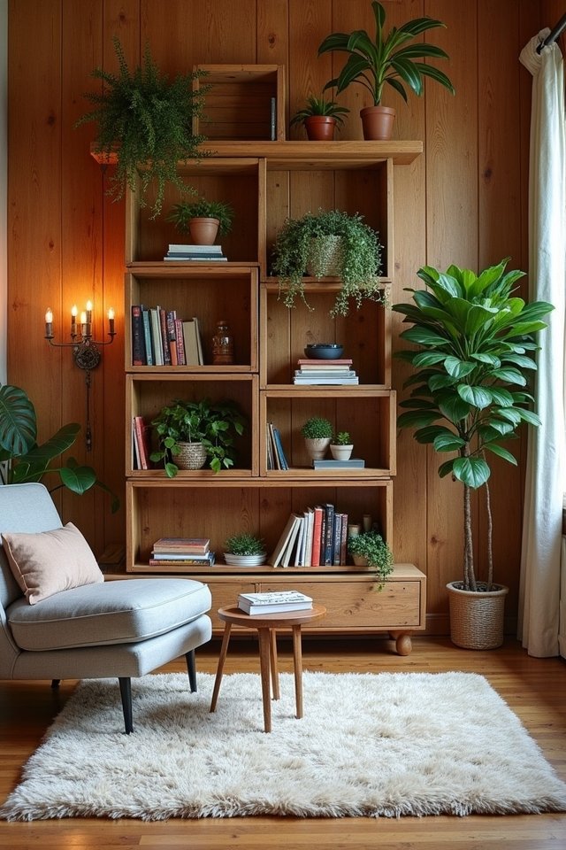 vintage crates for cozy storage