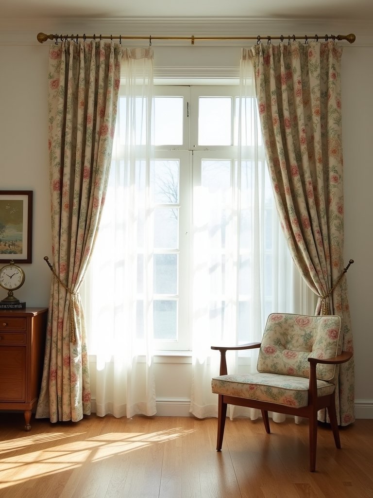 vintage curtains for character