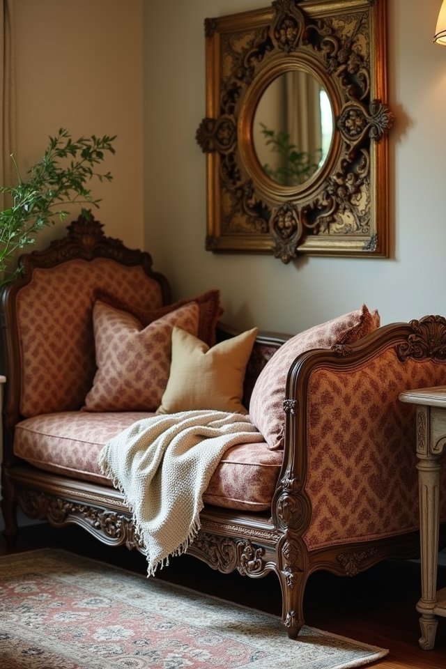 vintage daybed cozy accents