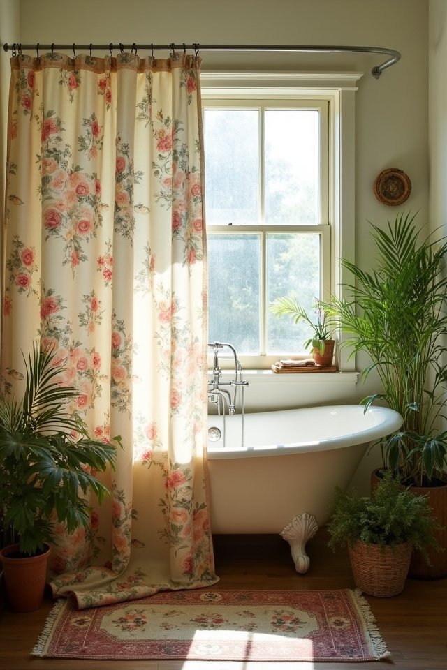 vintage floral bathroom decor