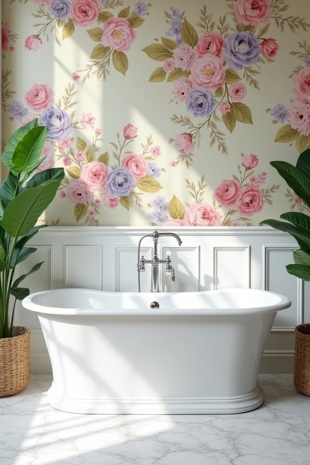vintage floral bathroom decor