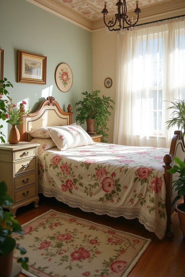 vintage floral bedroom decor