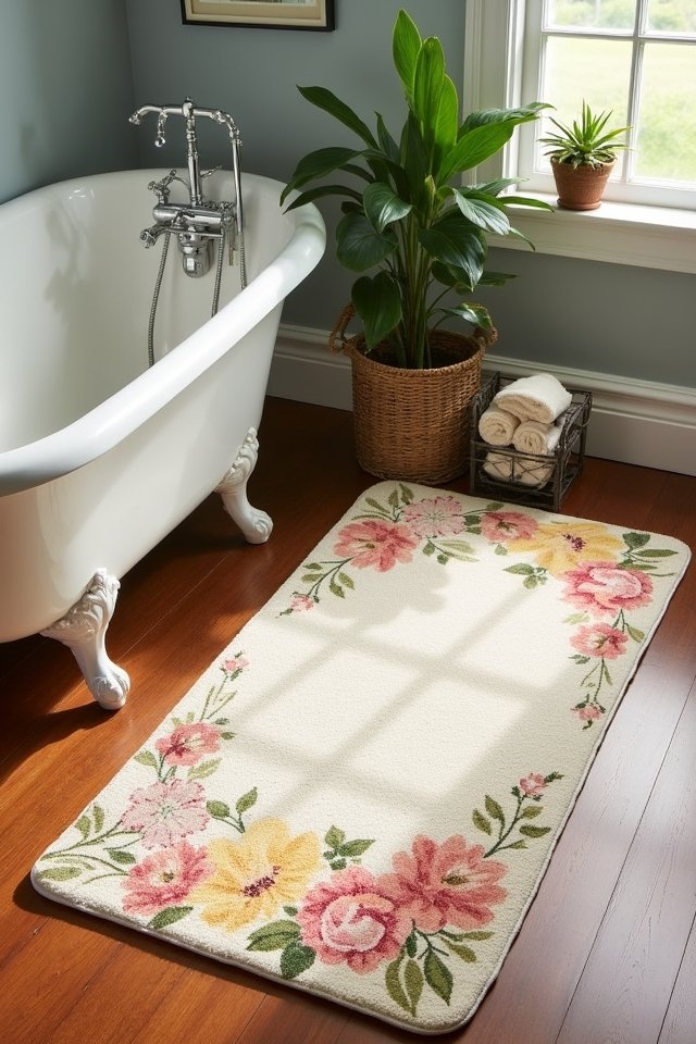 vintage floral rug charm