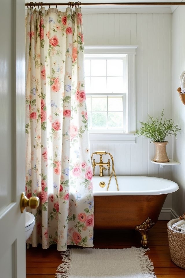 vintage floral shower curtains