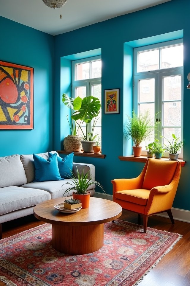 vintage furniture with blue