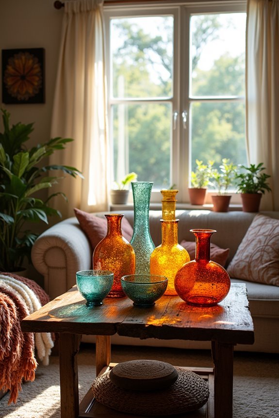 vintage glassware adds charm