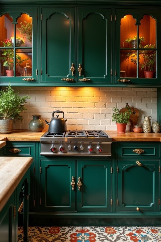 vintage green cabinet elegance