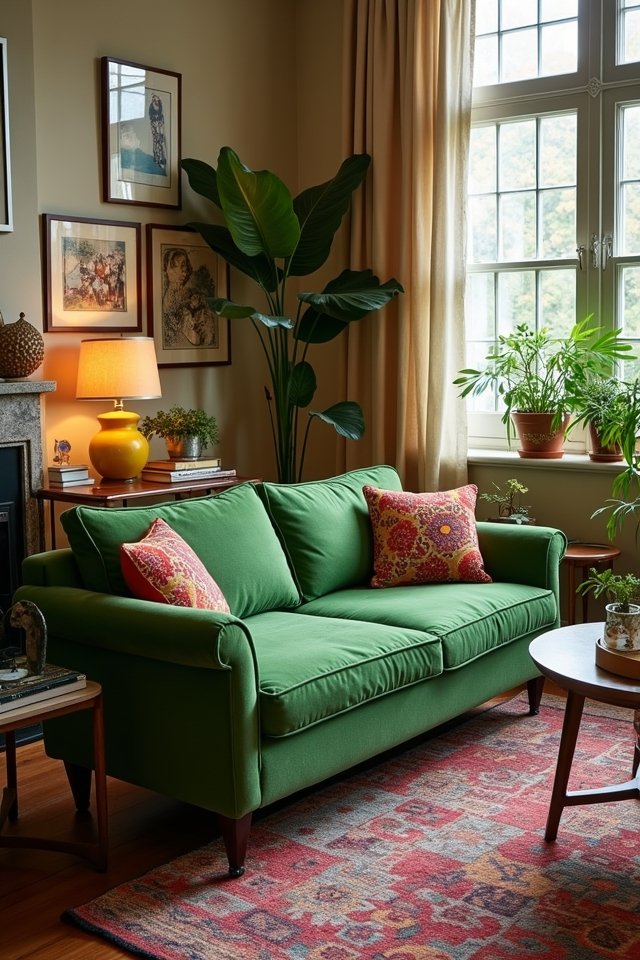vintage green sofa charm