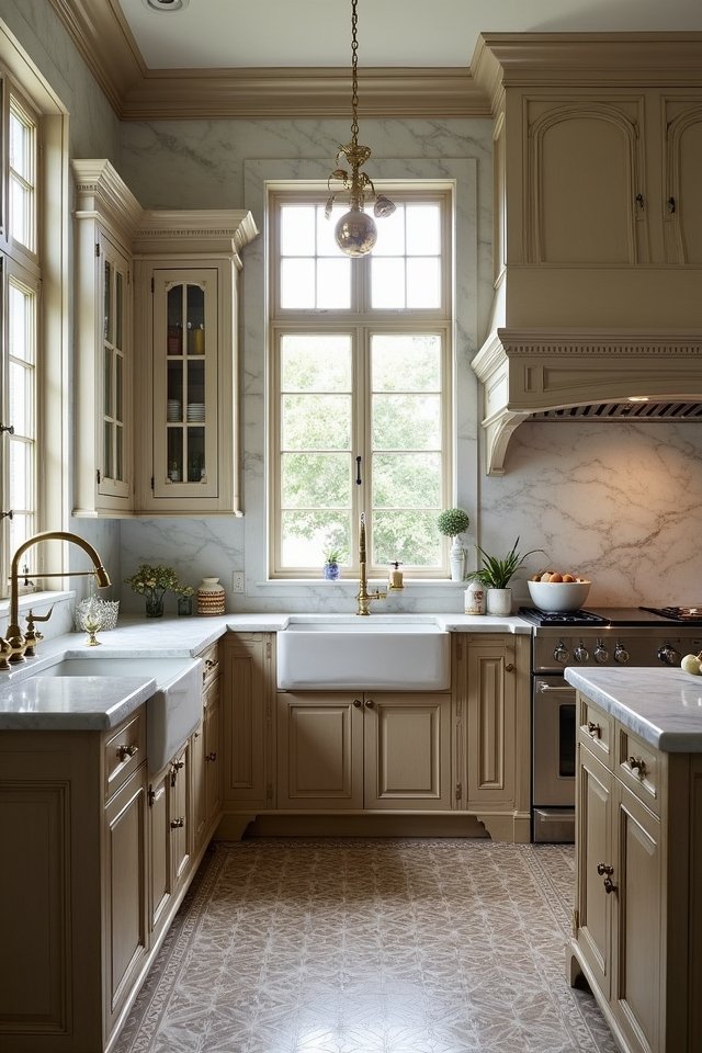 vintage marble kitchen charm