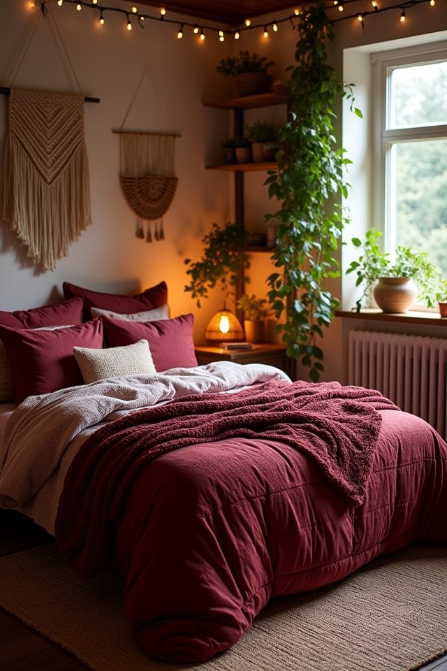 vintage maroon bedding charm