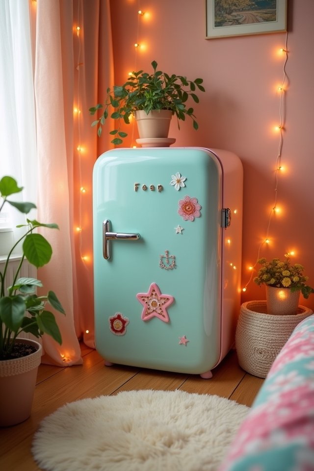 vintage mini fridge charm