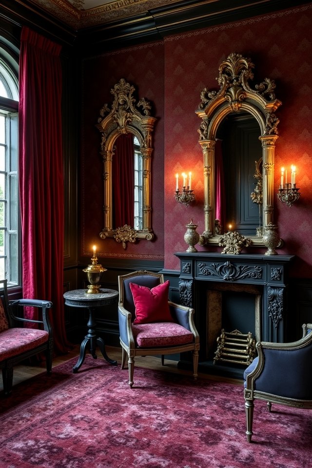 vintage mirrors enhance decor