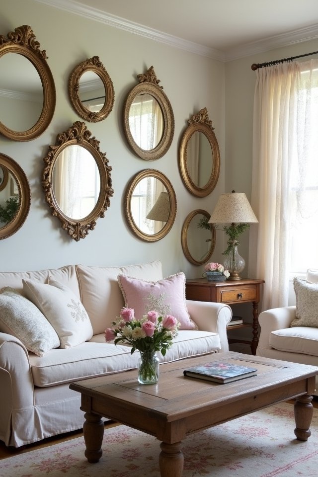 vintage mirrors enhance decor