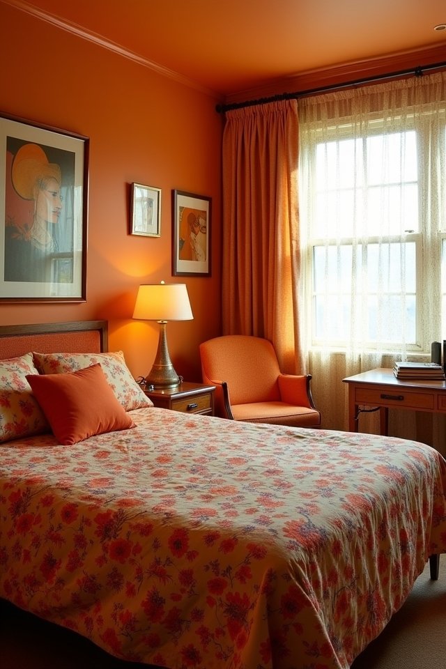 vintage orange retro decor