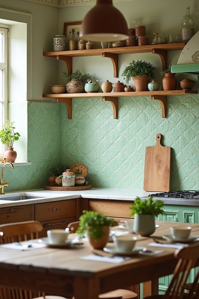 vintage pastel green tiles