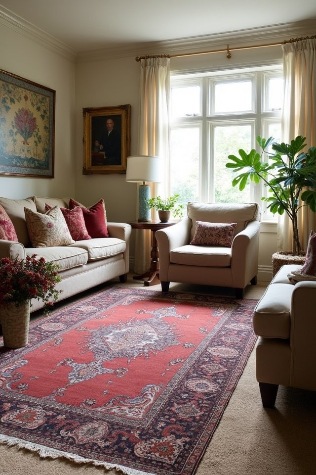 vintage persian rug layering