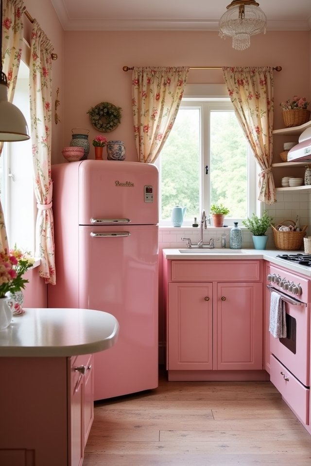 vintage pink kitchen appliances