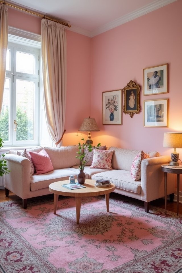 vintage pink rugs comfort