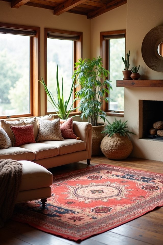 vintage southwestern rug features