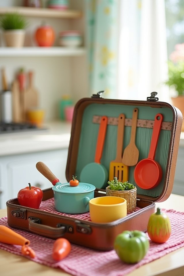 vintage suitcase cooking adventure