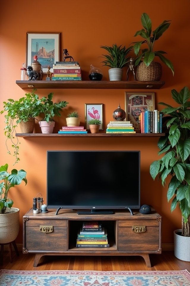 vintage suitcase shelf decor