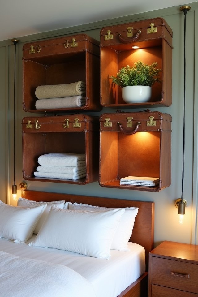 vintage suitcases for storage