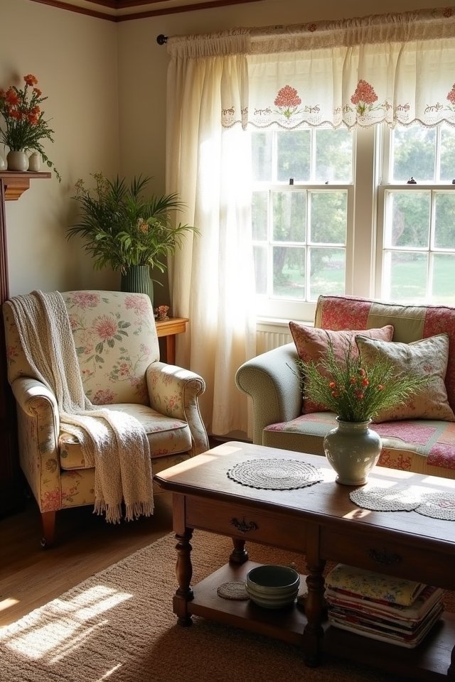 vintage textiles for coziness